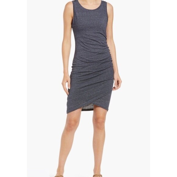 Treasure & Bond Dress Medium Blue Ruched Mini Sleeveless Crossover Hem $79 K - Picture 1 of 12
